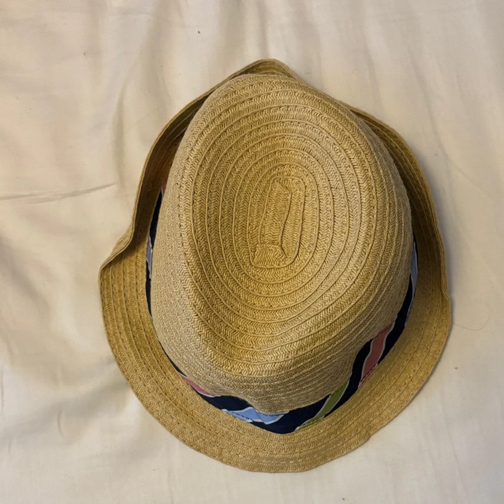 Gymboree Tan Straw Hat with Colorful Band